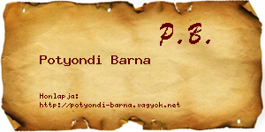 Potyondi Barna névjegykártya